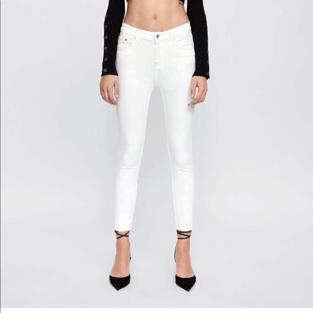 Zara white skinny jeans